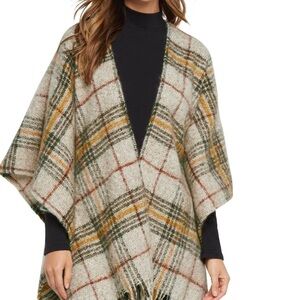 Echo Plaid Essentials Cozy Winter Poncho Wrap O/S